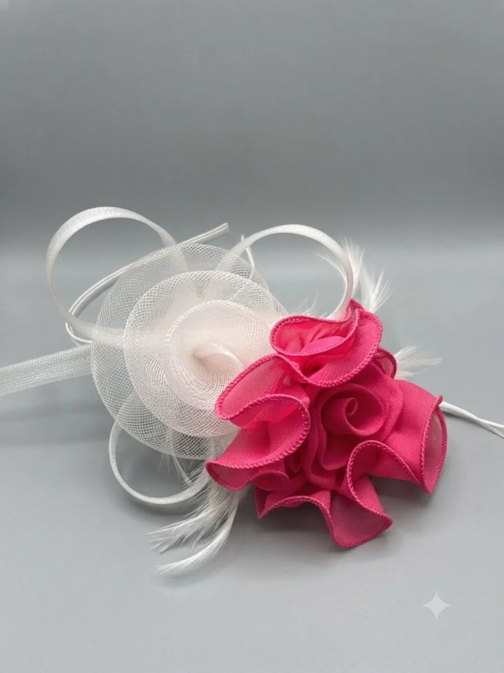 Floral Clutch & Hot Pink Fascinator Set Wedding Guest Cocktail